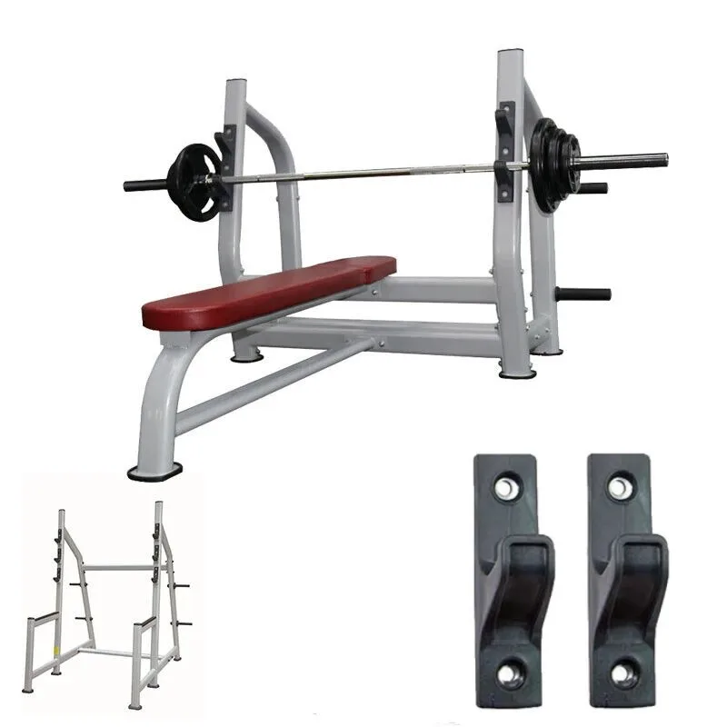 

High Quality Horizontal Wall Mounted Barbell Rod Holders Rack And Mountable Brackets And V Hooks Easy Install Gym Accessories