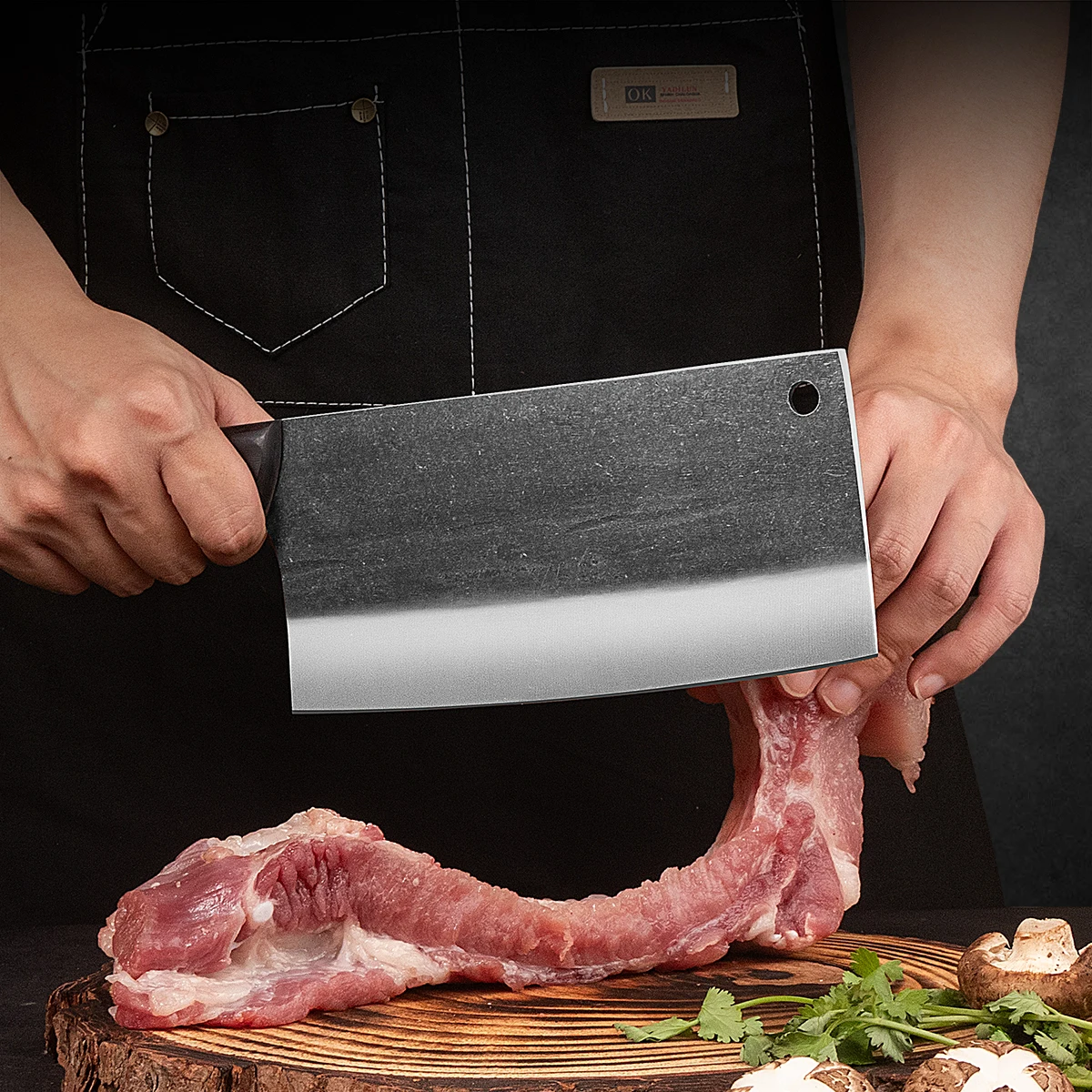 

Ручной кованый нож-тесак премиум-класса — сверхпрочный для мяса и костей, универсальный острый кухонный нож, выбор No 1 для повара и дома