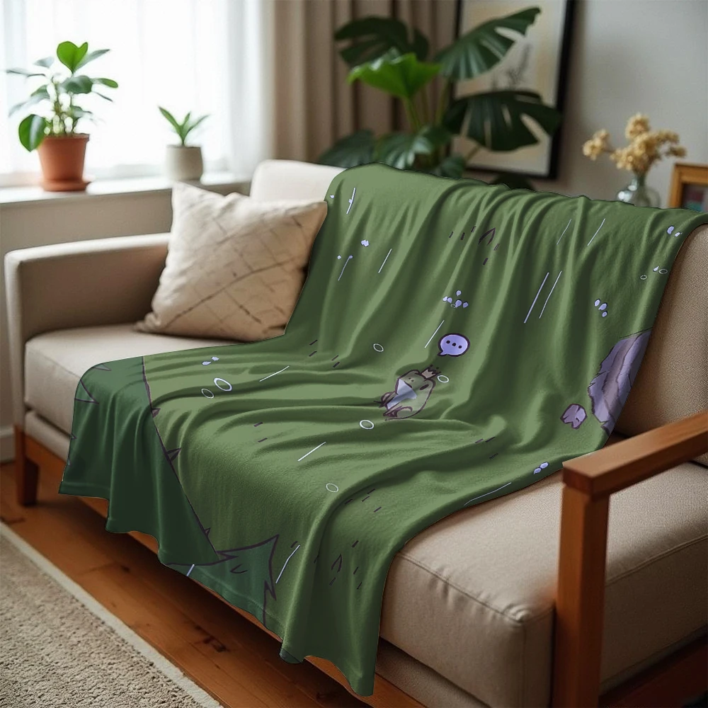 Rain Forest Crown Frog Soft Flannel Blanket Breathable Warm Throw for Office Car Sofa Kids Room Birthday Xmas Gift