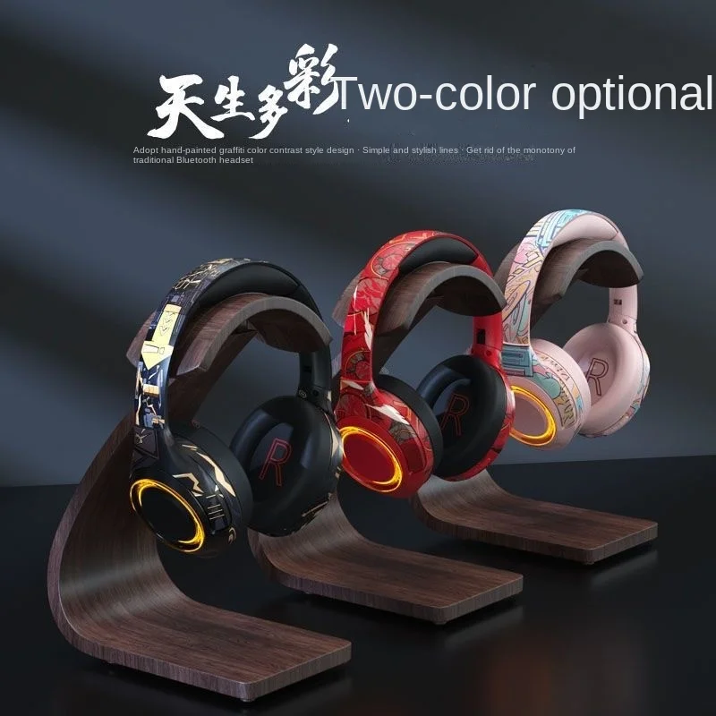 3C Founder Computer Mobile Phone Wireless Bluetooth 5.3 Headset Trendy Hand Drawn EL-A2 Gaming Noise Cancelling Headset Hot Sale