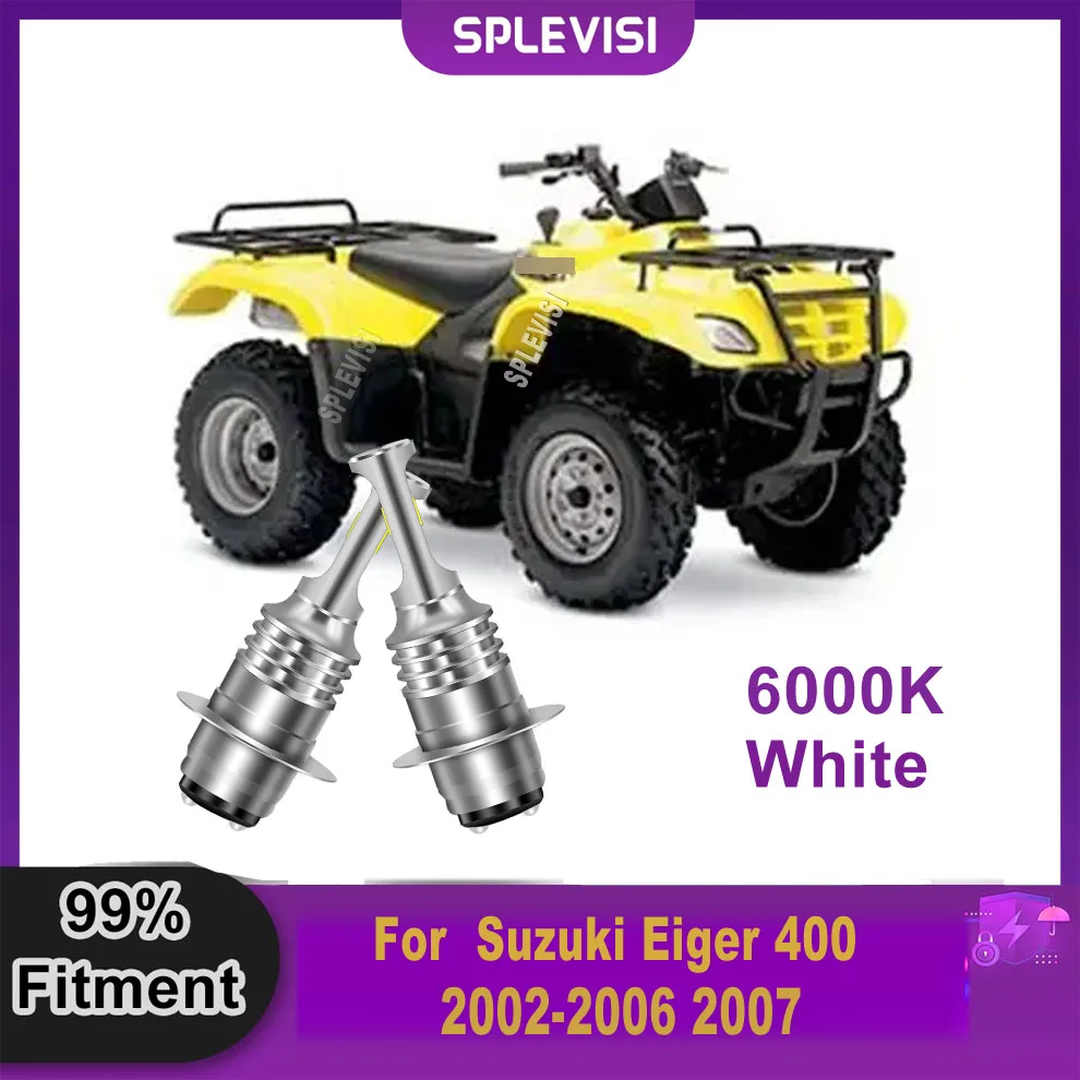 

12V 35W H6 Moto LED Headlight Bulb 6000K - Direct Replacement Reliable For Suzuki Eiger 400 2002 2003 2004 2005 2006 2007