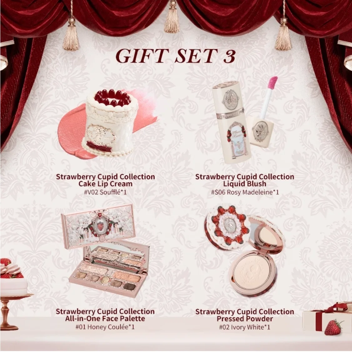 Flower Knows-Palette de fards à barrage en poudre, ensemble de maquillage, rouge à lèvres soyeux lisse, série Harvey Chi id, Jules Mud Velvet 256