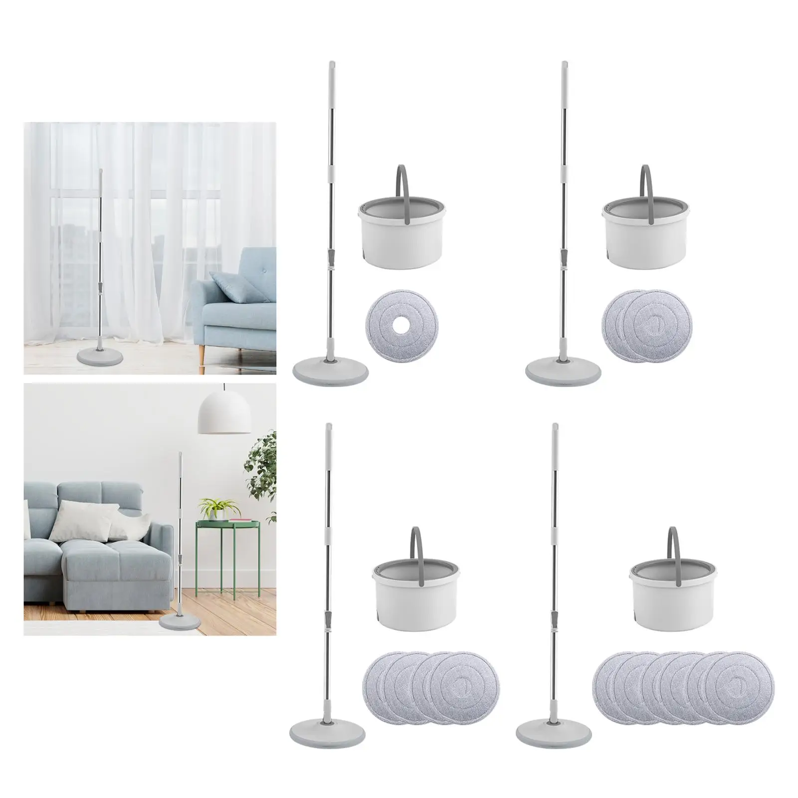 

Rotating Floor Mop with Bucket Internal Water Filtration System for Bathrooms Apartment Tile