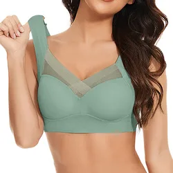 Reggiseno intimo sexy in pizzo senza cuciture per donna Palestra Fitness Esercizio Bralette di grandi dimensioni Push Up Cap Brasier senza ferretto