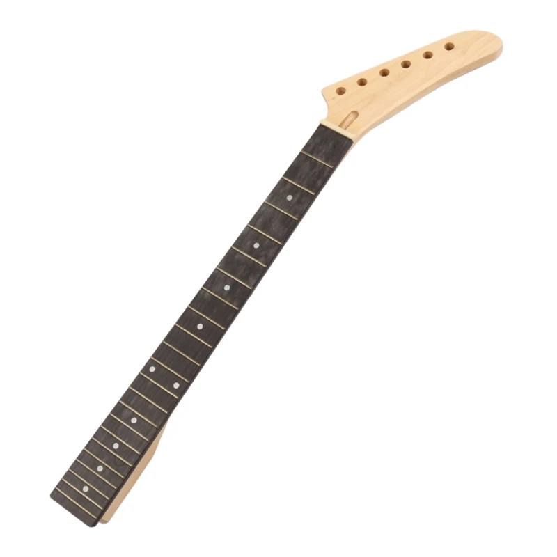 Electric Guitar Neck 22 Fret Wooden Portable Smooth Natural Musical Dots Inlay Instrument Replacement Accessories