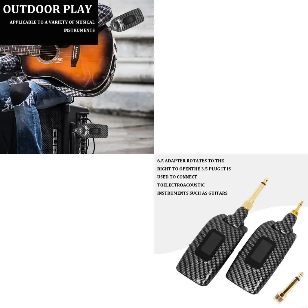 

Wireless Guitar Transmitters Receiver 5.8GHz Wireless Guitar System Sound Wireless Transmitters Receiver for Guitar Bass