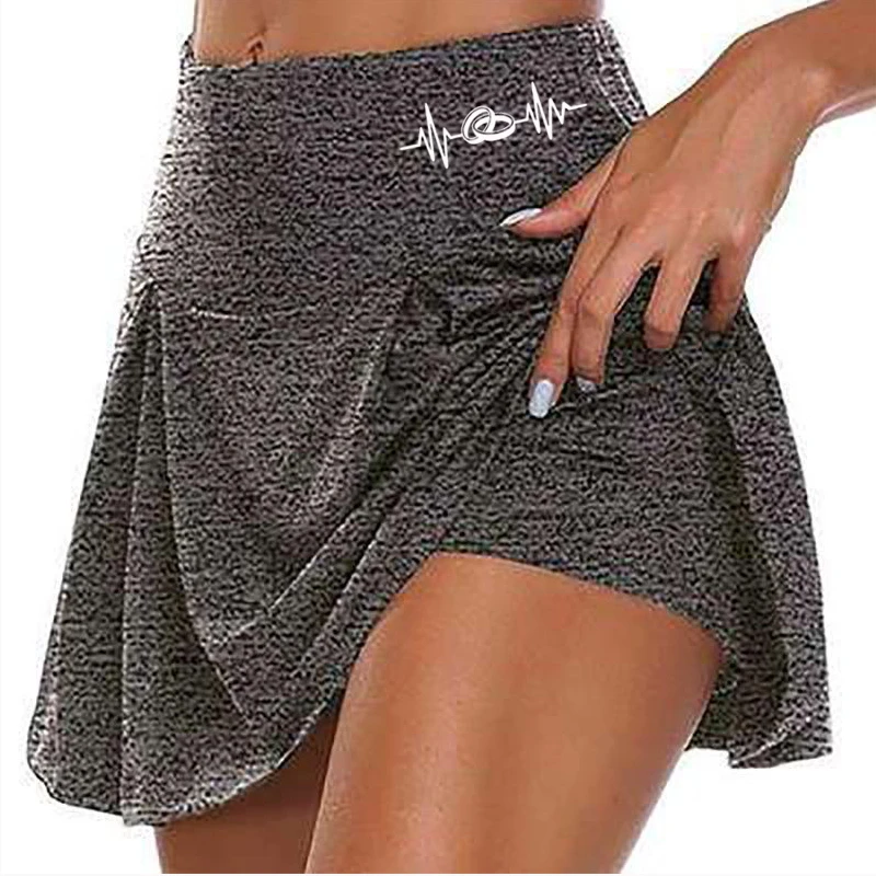 Women 2 In 1 Tennis Butt Scrunch Skirted Running Shorts Quick Dry Fake Skirt Sexy Gym Workout Short Pants Yoga Short Dress