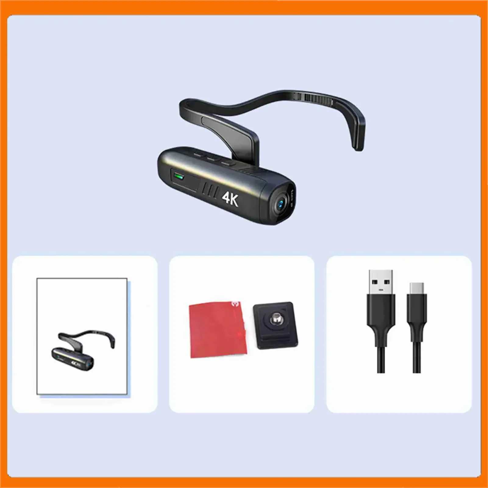 Head Mounted Camera 4K 30FPS Anti Shake and 120° Wide Angle Lens Video Camera Wearable Video Camera APP Wireless Remote Control