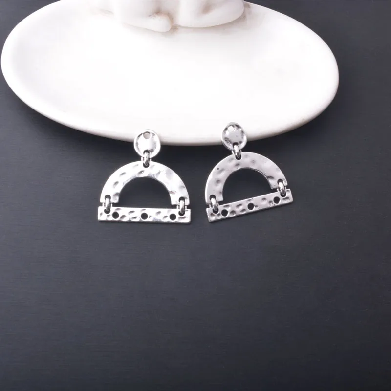 12 Stück/Set Legierungs-Ohrringverbinder mit 3-5 Löchern, antiksilberfarbene Charms, Schmuckzubehör, Boho-Anhänger, DIY-Ohrringe für Frauen – Detail 7