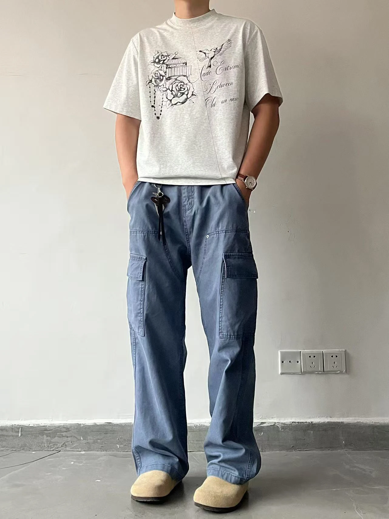 

Waed Vintage American Retro Work Pants Loose Straight Leg Cotton Trousers Clean Fit Sle Men's Casual Pants Autumn 2025