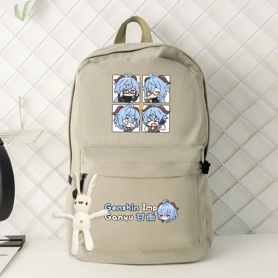 Genshin Impact Collaboration Wan Ye Gan Yu Anime Double Shoulder Bag For Third To Sixth Grade Students Large Capacity Backpack A