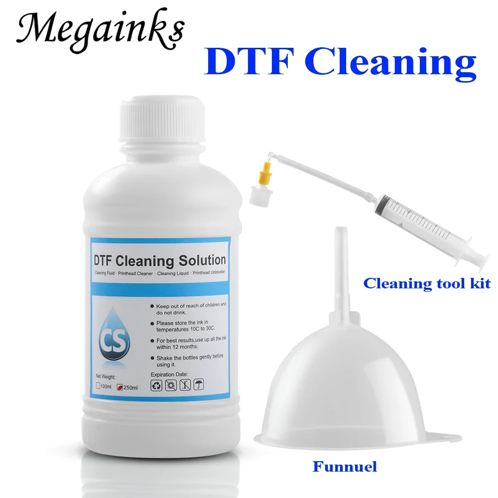 DTF Cleaning Liquid 1000ML for Epson DX3 DX4 DX5 DX7 DX9 L1800 L805 L800 1390 DTF Textile Ink Cleaner Solution With Clean Tool