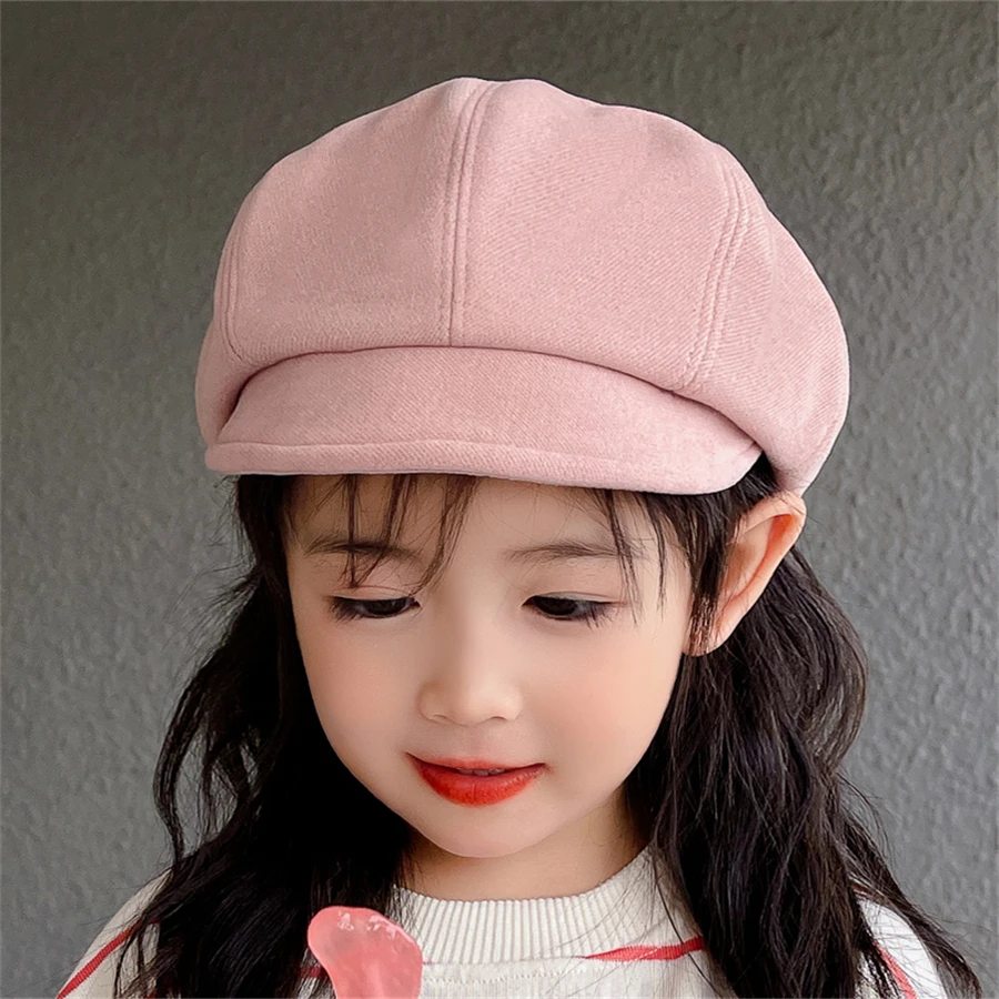 Children\'s beret, autumn/winter trend 2024 new autumn/winter, fashionable girl octagonal hat, baby top hat