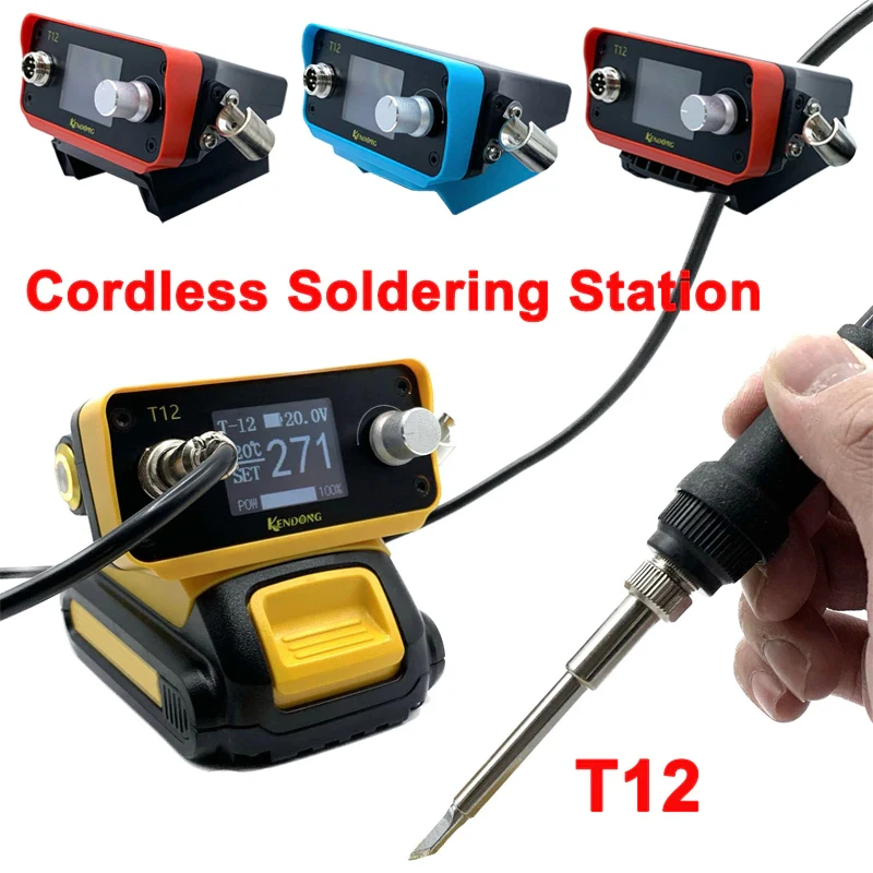 

70W T12 Cordless Soldering Station Solder Iron for Makita/Bosch/Dewalt/Milwaukee 18V 20V Li-ion Battery Digital Display