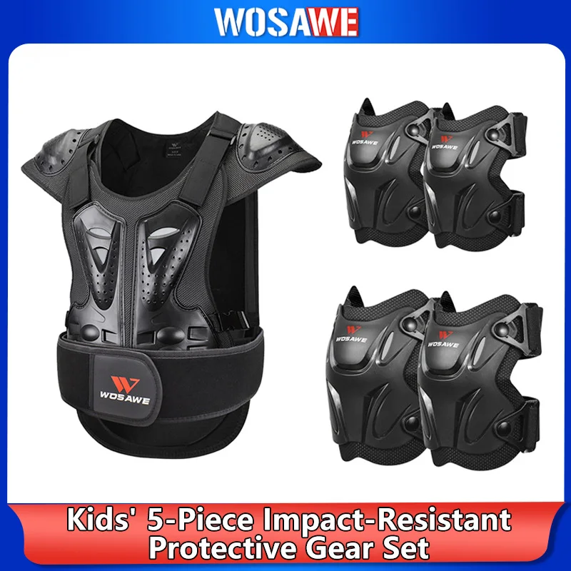 WOSAWE Adult Motorcycle Armor Clothing Motorcycle Riding Knee Pads Elbow Pads Set Skateboard Roller Skating Protective Gear Set