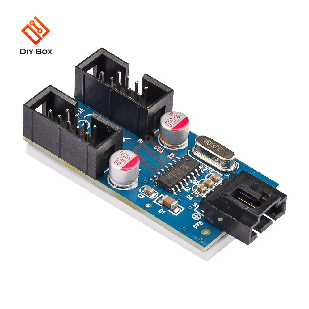 Motherboard USB 9Pin USB 2.0 Female Black Interface Header Splitter 1 To 2 Extension Cable Adapter 9-Pin USB HUB Connectors