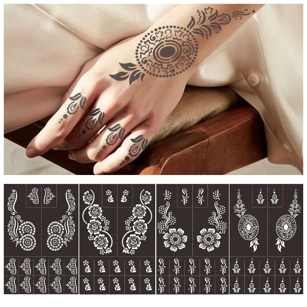 Legs Arm DIY Airbrush Painting Kids Hollow Drawing Template Body Art Sticker Template Henna Stencil Temporary Tattoo Stencil