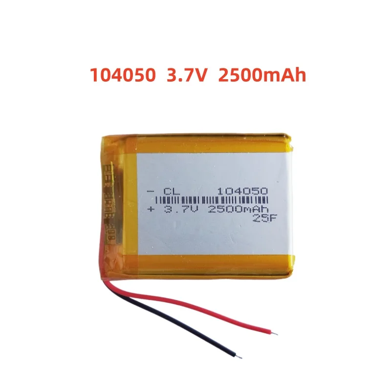 

104050 3.7V 2500mAh Lithium Polymer LiPo Rechargeable Battery Li cells For PAD DVD E-book Note Book Bluetooth Headset Mobile