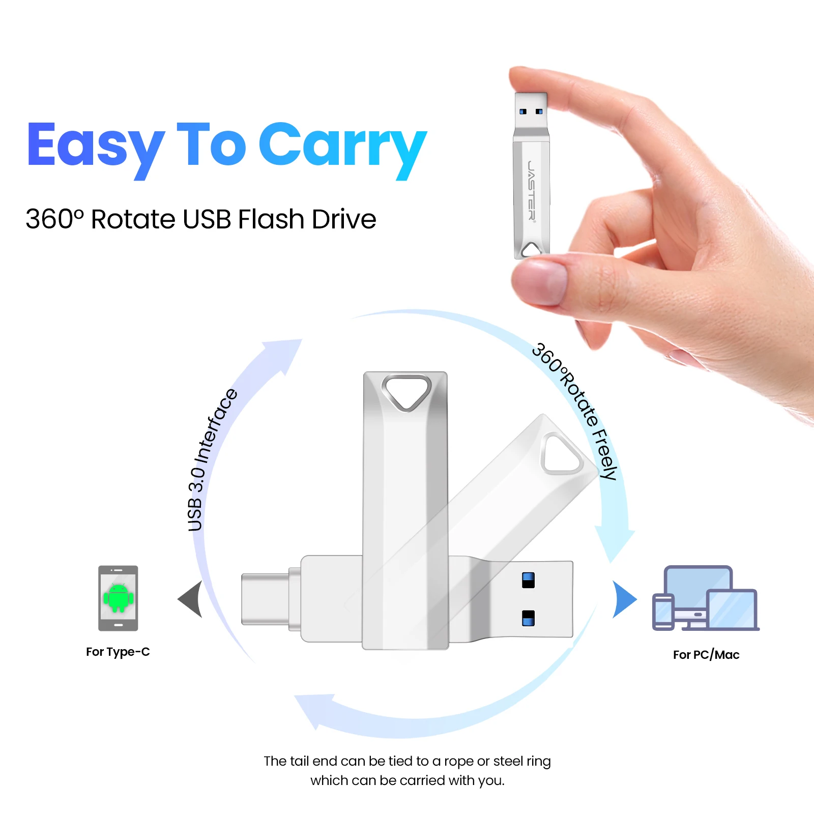 Type-C two in one Mini Metal Waterproof Usb Flash Drive Photo Stick Type-c 64GB 128GB 256GB Cle Usb 3.0 Pen Drive