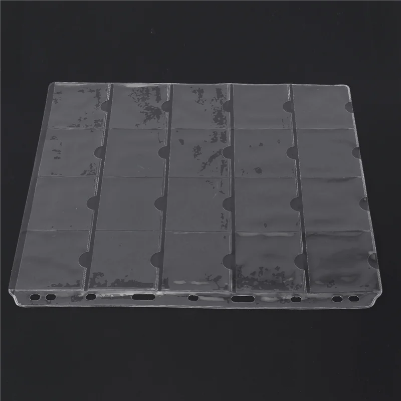 QWE-20 PCS 20 tasche Portamonete classici Cartella pagine per album di archiviazione Borsa trasparente per organizer