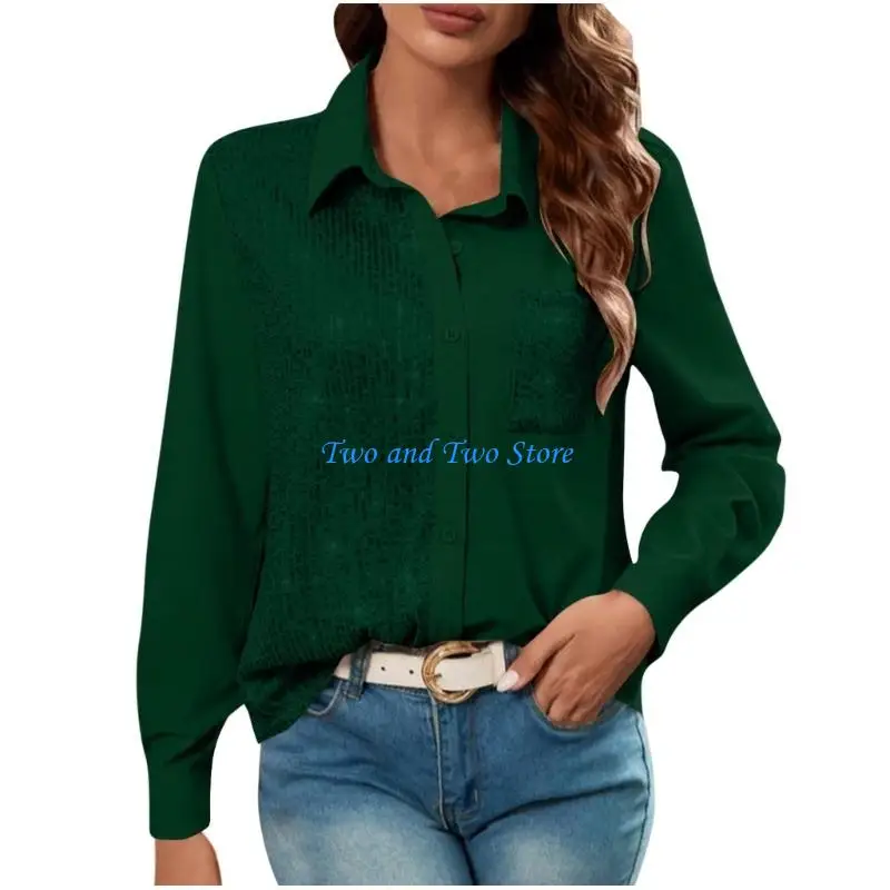 HX6F Women's Sequin Tops Long Sleeve Blouses Glitter Rave Party Holiday Shirt Elegant Loose Causal Shirts for Night Out