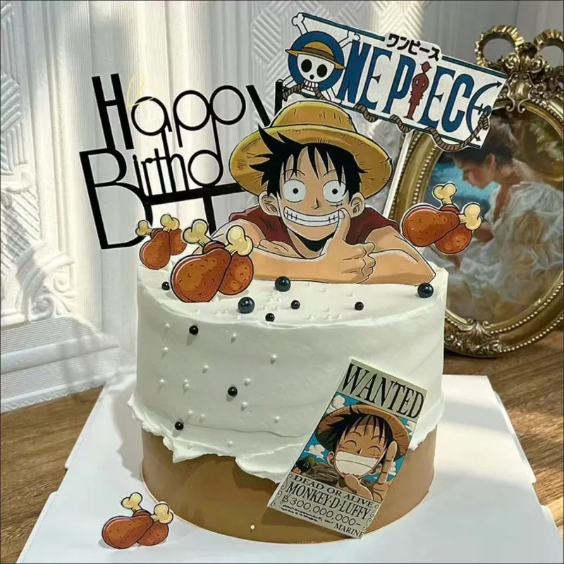 One Piece Deko-Plugin, Cartoon-Stil, niedlich, hoher Ästhetikwert, modisch und personalisiert, klein, neuer kreativer Kuchenaufsatz – Detail 3