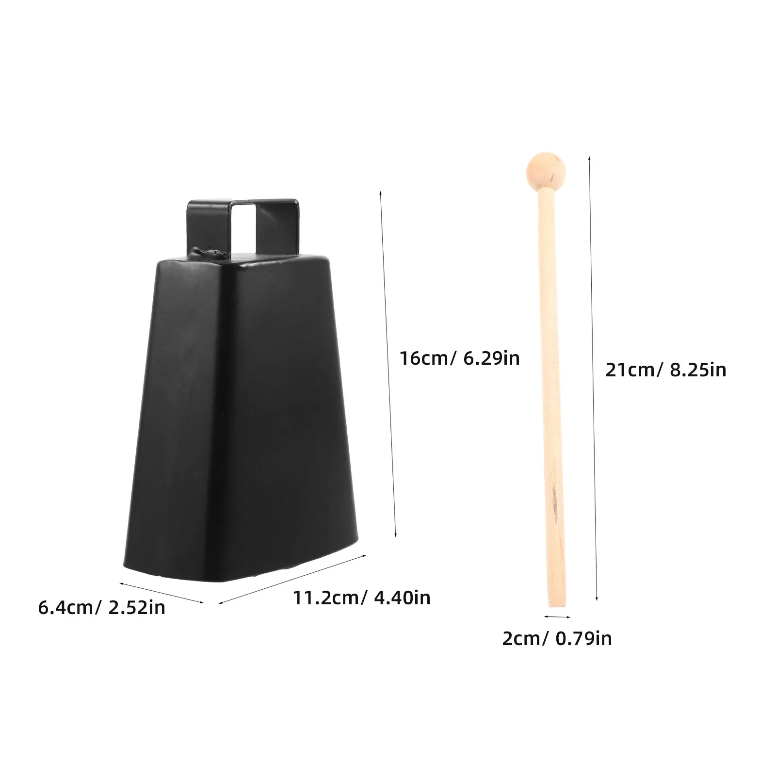 Metal Cowbell High Durability Small Percussion Instrument Portable Handheld Noise Maker Bell for Stage Performance Practice