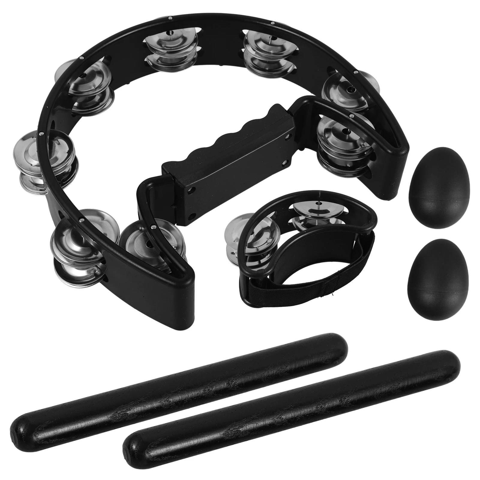 Ensemble d'instruments de Percussion portables, cloche à main, accessoires de tambourin pour spectacle musical, pratique du rythme, fête de danse, 1 ensemble