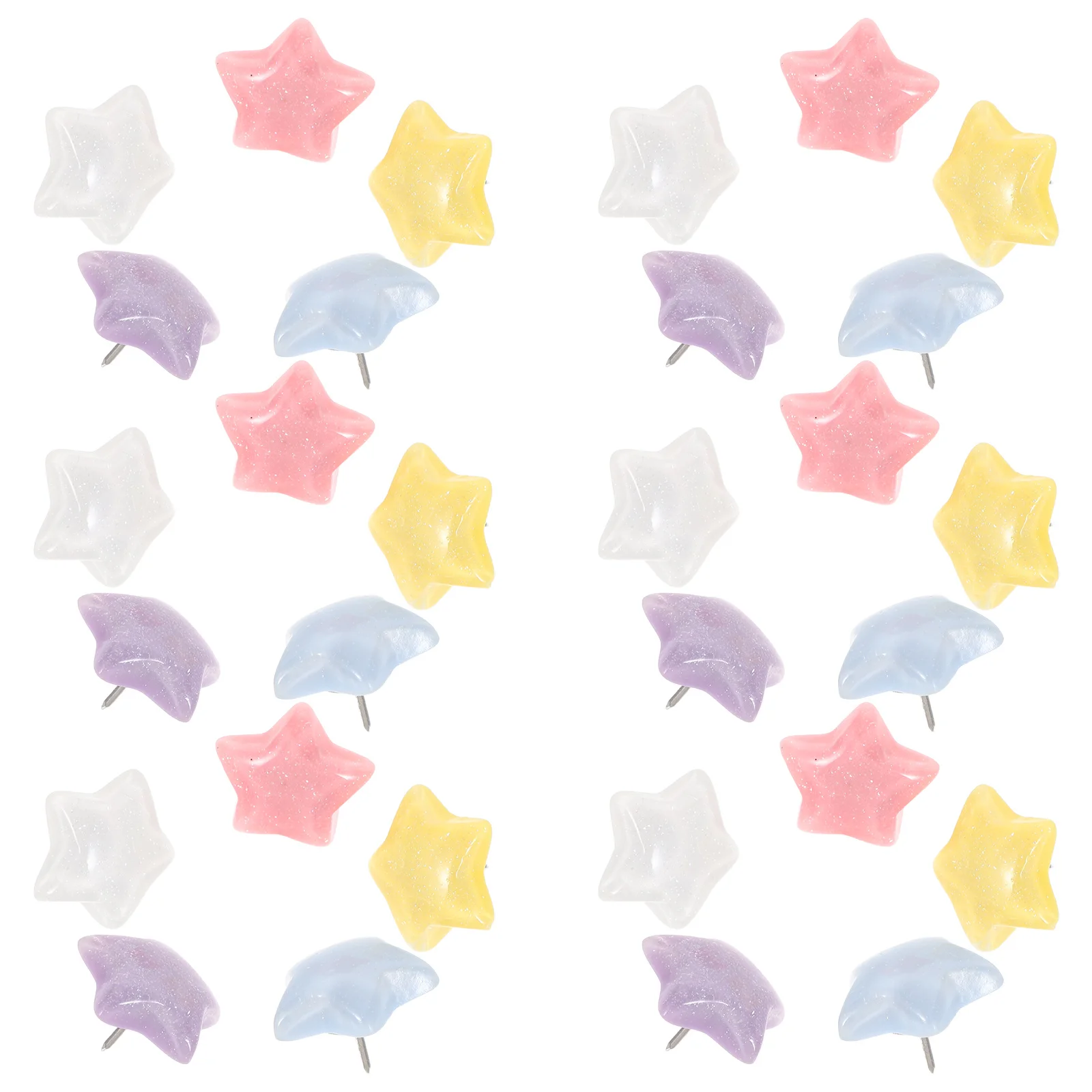 30 قطعة على شكل نجمة Thumbtacks ألوان متنوعة دبابيس ضغط الزخرفية لنشرة الفلين مذكرة مجلس مكتب على شكل دبابيس ضغط