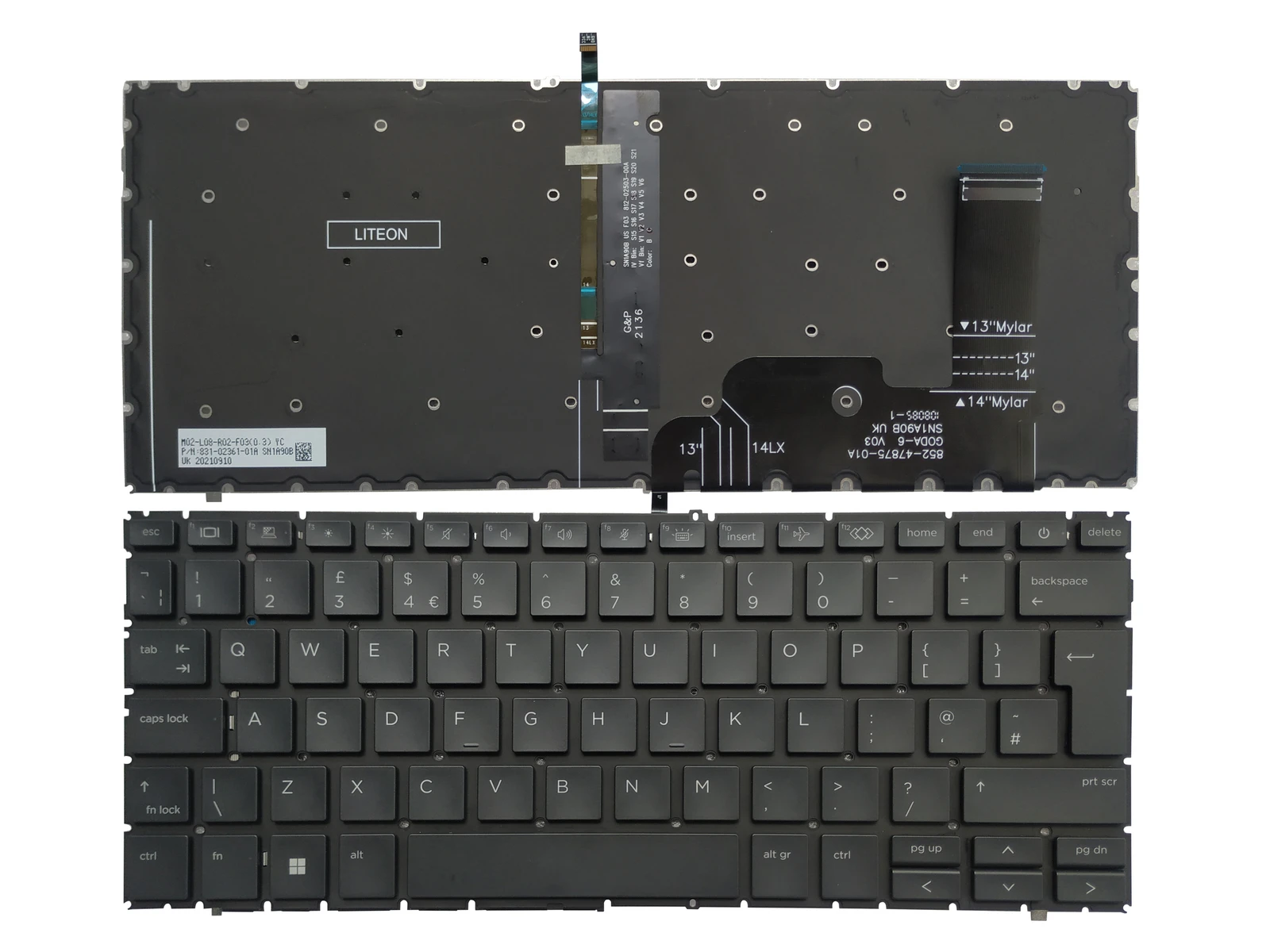 

Laptop FOR HP EliteBook 830 G9 840 G9 845 G9 UK Keyboard With Backlit