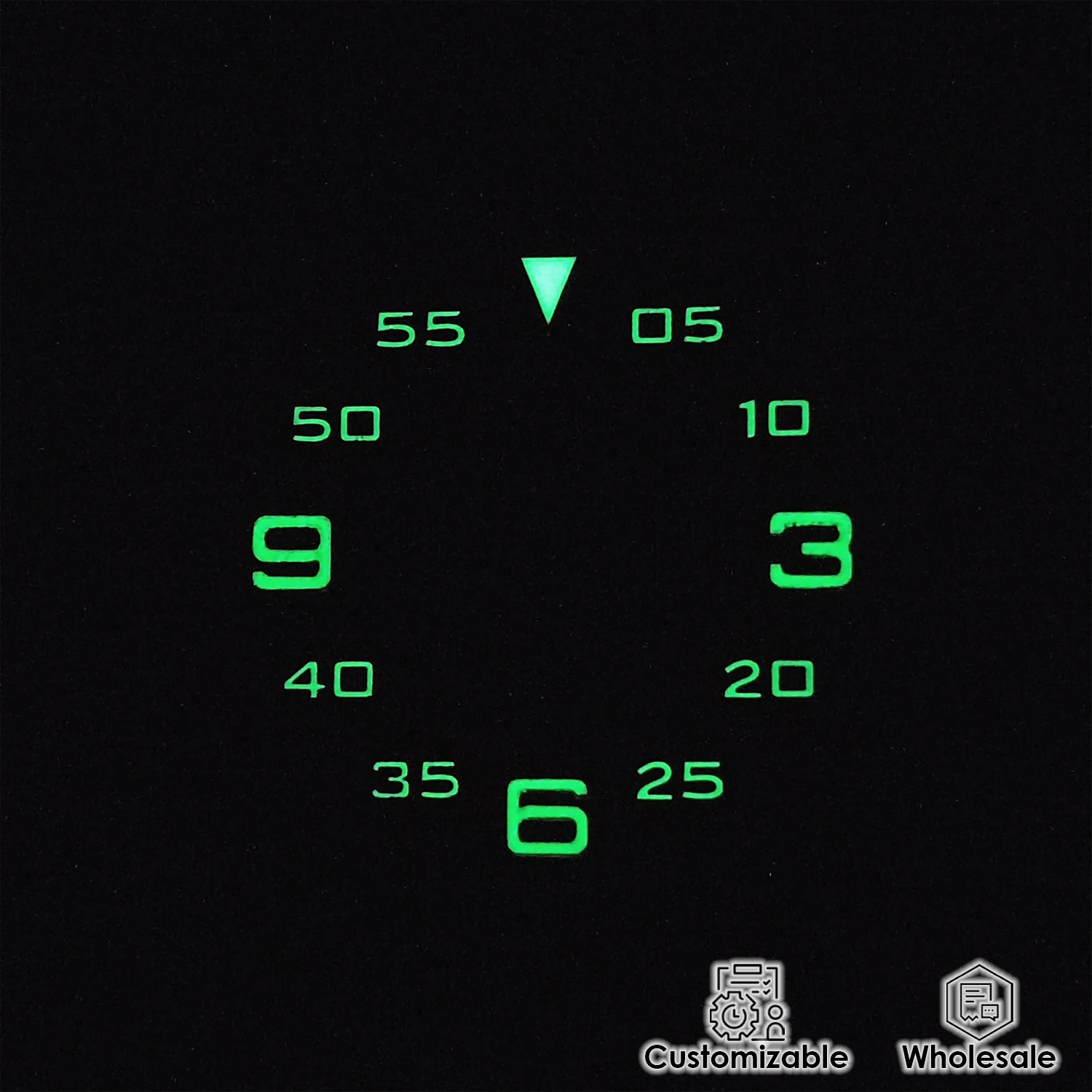 28.5mm NH35 Dial 4R35 Dial Luminous Number Indexes PT5000 Dial Refit Watch Accessories Customizable Wholesale Watch Dial view 3