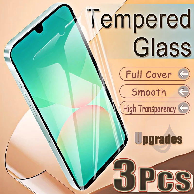 Upgrade 3-teiliger Fingerabdruck-Entsperrschutz 9H Gehärtetes Glas für Samsung Galaxy A26 5G A 26 Anti-Explosions-HD-Displayschutzfolie