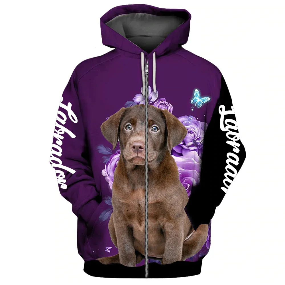 HX Chihuahua Puppy Zip Hoodies Animals Dogs Make Life Whole Hoodie Women Floral Graphic Tops Harajuku Sportswear