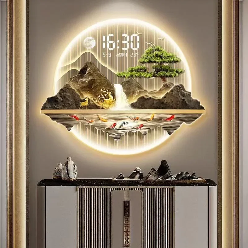 Advanced sense of fine carving digital  electronics, decorative paintings, living room entrance entrance welcome pine paintings