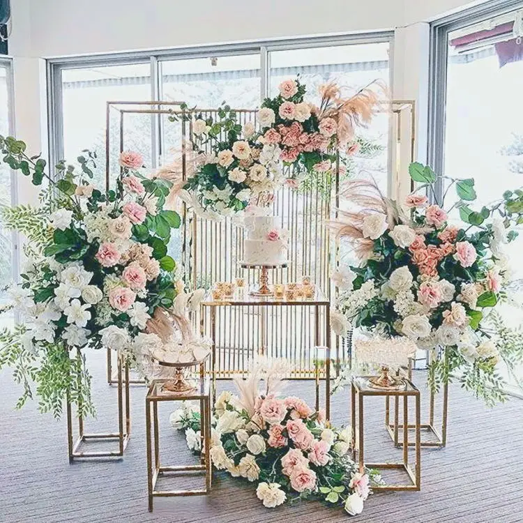 

Luxury Stage Welcome Column Road Lead Backdrops Flower Arch Anniversary Cake Stand Plinth Holder Background Party Balloon Box