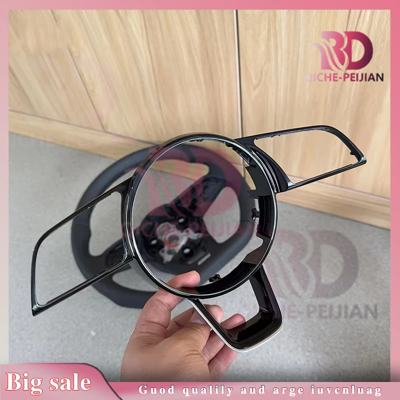 Suitable for Audi A3 A4 A5 B9 semi perforated heated sport leather flat bottomed steering wheel frame cover