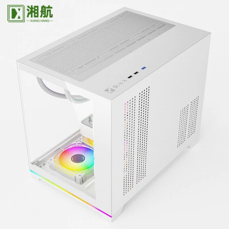 مناسبة لحقيبة ألعاب غرفة عرض البحر مع علبة ألعاب بتصميم شريط الضوء تدعم مضيف سطح المكتب لتبريد المياه 360 درجة SKSVJ42CW