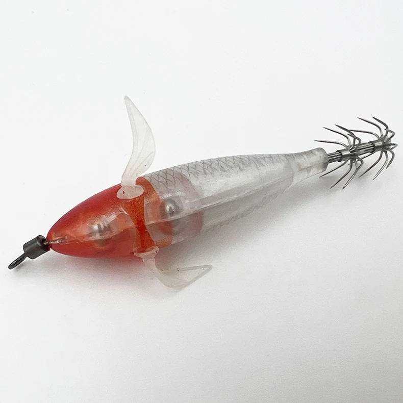 ShareShark 5 Stück/Box Leuchtendes Horizontales Garnelen- und Tintenfischhaken-Set, geeignet für Meeresangeln auf Tintenfische und Oktopus. – Detail 12