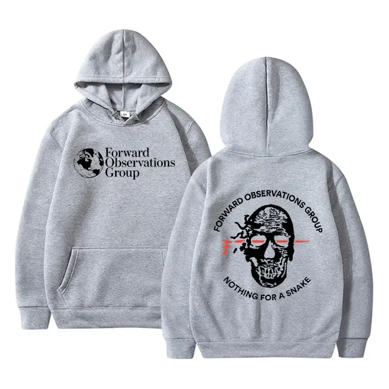 Forward Observations Group Nothing for A Snake FOG Graphic Hoodie Men Women Gothic Skeleton Vintage  Hoodies Streetwear