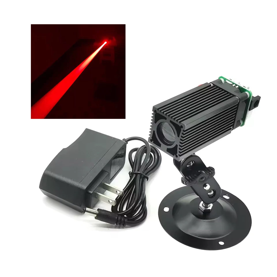 

638nm 700mW 1200mW Red Bright Fat Dot Thick Beam Laser Module Warning Light with 12V Adapter Holder