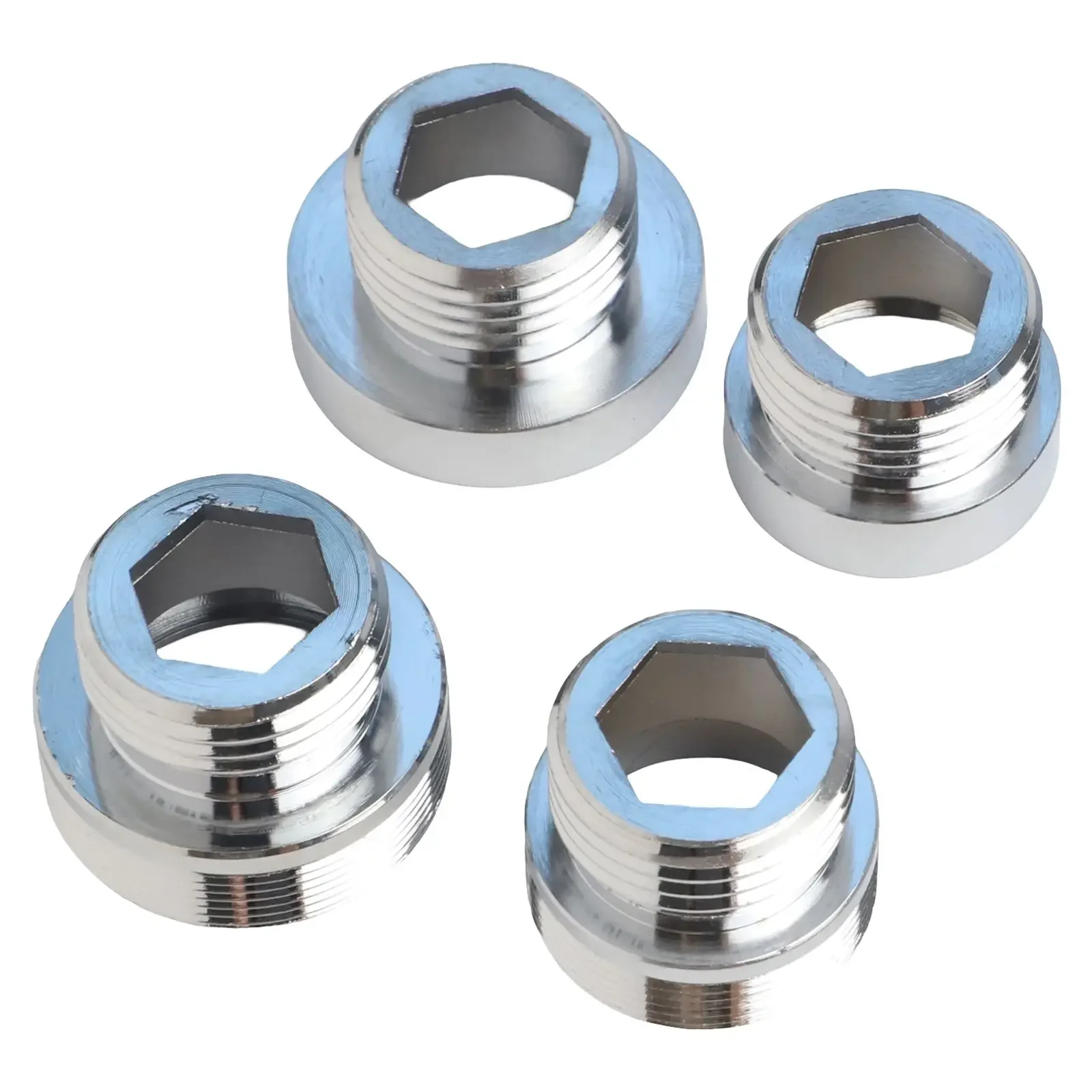 4 Piece Faucet Adapter Set For Hard Water Compatible Male And Female Connectors For Easy Garden Hose And Filter Use