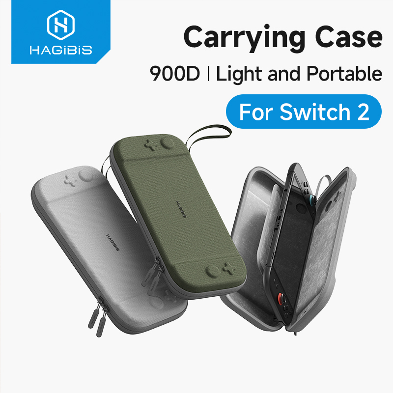  Hagibis Portable Carrying Case for Switch 2 Traveling Bag Hard Shell NS Accessories Protective Cover with 10 Games Cartridges 