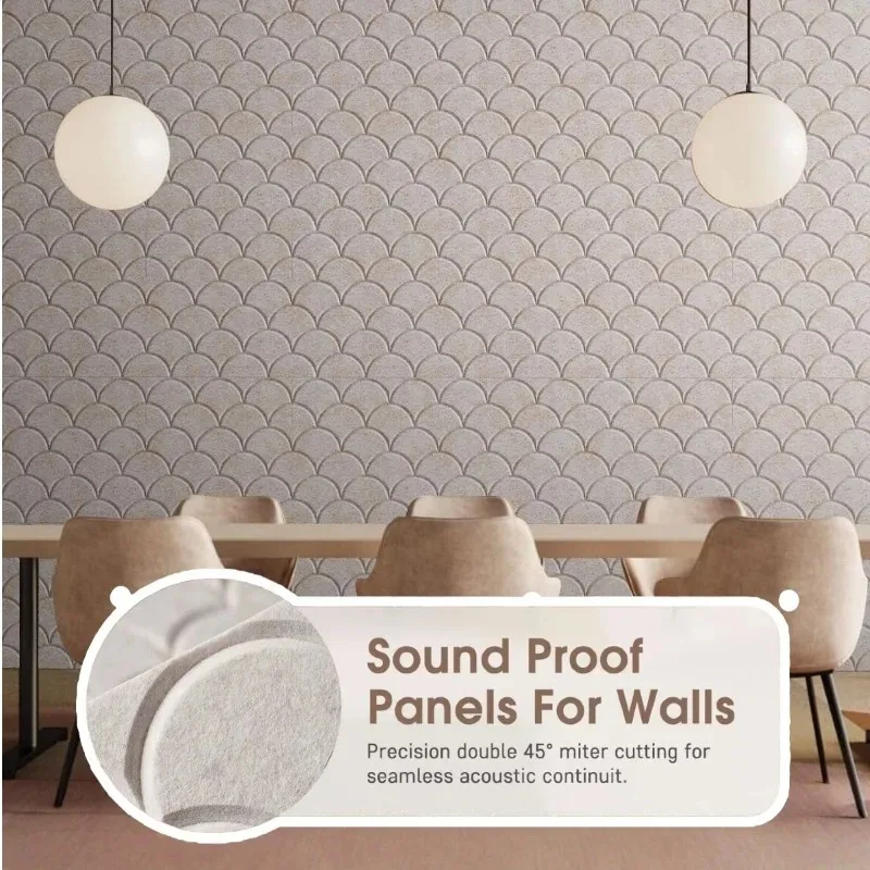 Square Sound Proof Wall Board Fish Scale Texture Self-Adhesive Acoustic Panels Noise Insulation Foam Wall Stickers for Studio