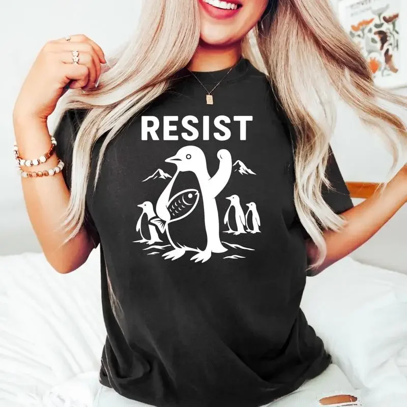 Resist Flippers Up Penguins T Shirt FDT Resistance Protest Heard Island
