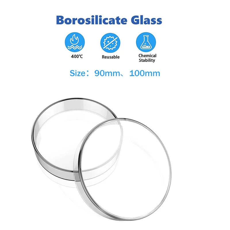 

G6-20PCS Стеклянная посуда с крышками Посуда для школьной лаборатории Запасные части 100 мм, 90 мм