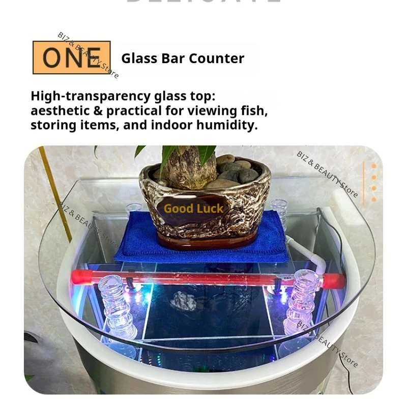Semi-Circle Self-Cleaning Fish Tank 6