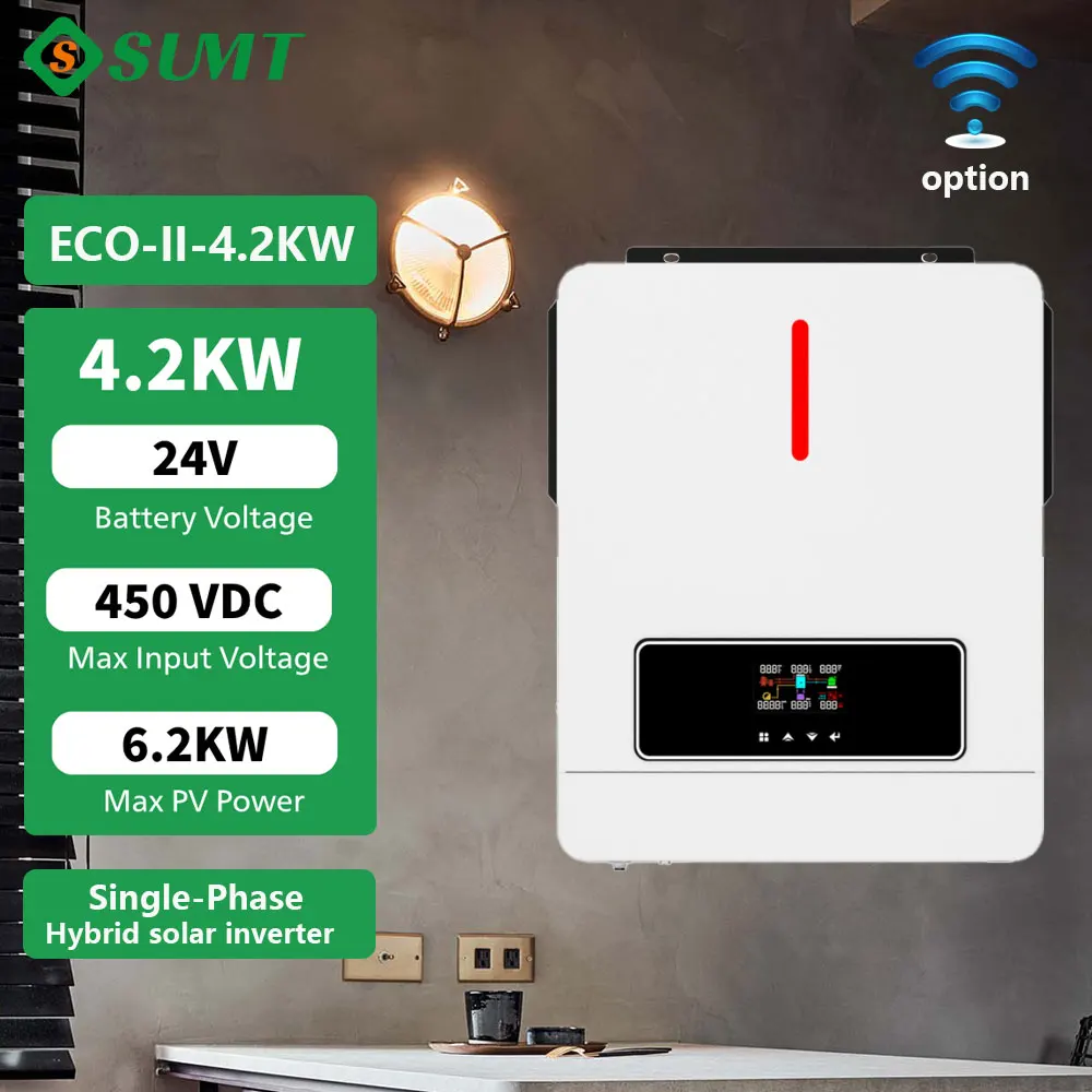 S SUMT ECO II 4.2KW Off Grid Hybrid Solar Inverter 230VAC 120A MPPT Battery Free Inverter with Dual Output WiFi