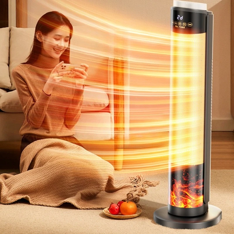 

Ambient Light Vertical Heater Warm Air Blower 2000W Graphene Heating Heaters Fan 3D Imitation Flame Hot Air Fans Space Heater