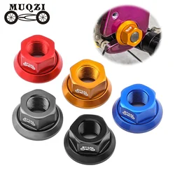 MUQZI 2Pcs Bike 3/8 Hub Nut Aluminum Alloy Bolt Flange Front Wheel Rear Wheel Screw Cap Mtb Road Folding Fixed Gear Bicycle