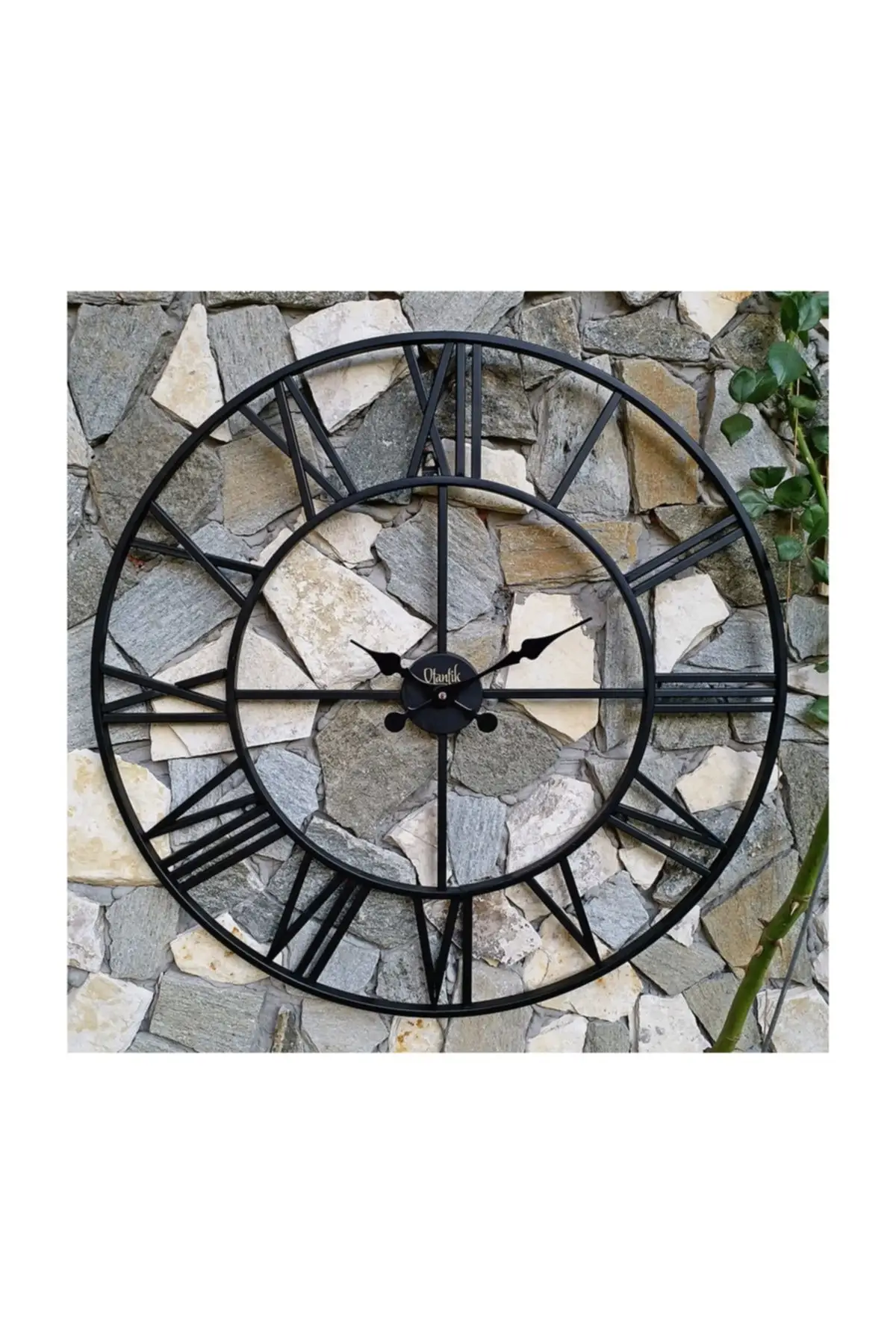 Uras Ekol Wrought Iron Wall Clock Decorative Black Metal 76 Cm 3 Size Thick Iron Wall Clock Creative Home Decor